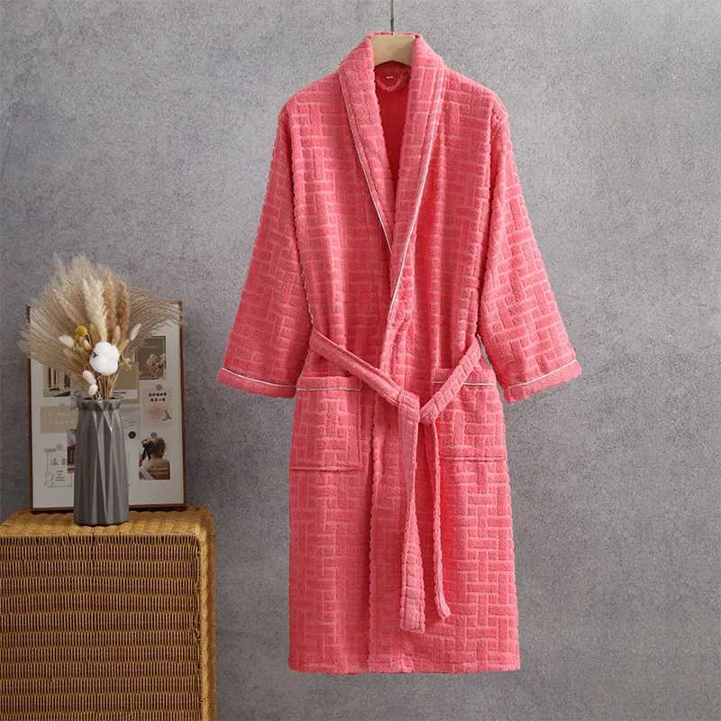 Couples 100 Cotton Terry Towel Bathrobe Robe Man And Women Kimono Dressing Gown Sleepwear Water Uptake Hotel Swimming Robe C251104