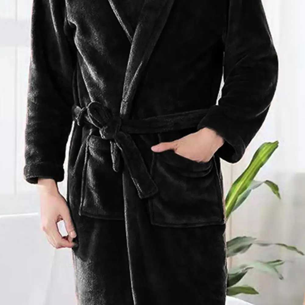 2025 Women Bathrobe Solid Color Women Bathrobe Autumn And Winter Lace Up Facecloth Warm Comfortable Long-sleeved Robe Homewear C251104