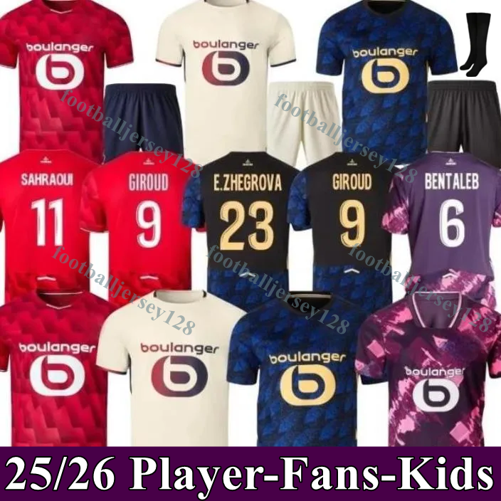 3XL 25 26 Maillot Lille Soccer Jerseys 2025 2026 LOSC Fourth Football Jersey Shirt Kit Home Away Third HARALDSSON Men Kids Kit GIROUD J DAVID ZHEGROVA ANGEL YAZICI