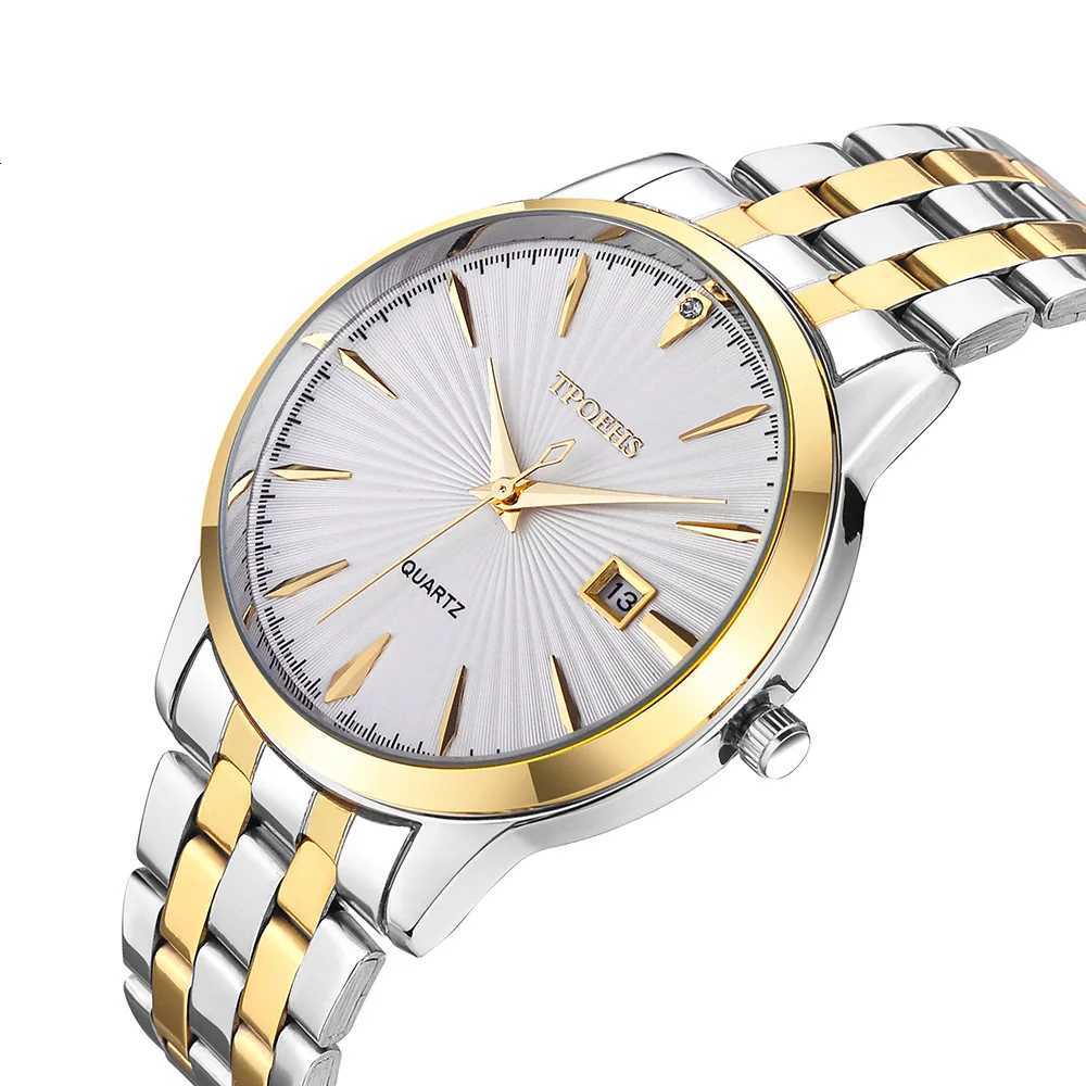 Quartz Watch Mens High-end Feeling Diamond inlaid simple Waterproof Calendar Steel Strip Business Male Fashion Clock WatchesT251104