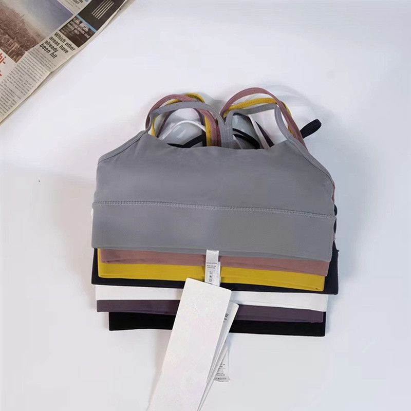 Women's Fitness Bra Comprehensive Training Shockproof Halter Soft Y Shape Underwear Sports Tank Top Gym Yoga With Chest Pad