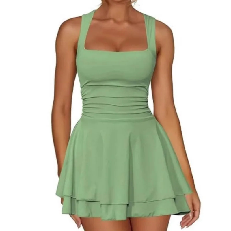 2025 Summer Mini Ball Womens Elegant Solid Strapless Zipper Sexy Bodycon Y2K Set Birthday Party Vacation 250403e