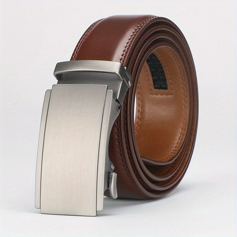 Mens Belt Buckle Automatic Buckle Belt Mens Genuine Leather Youth Business Automatic Buckle Matte