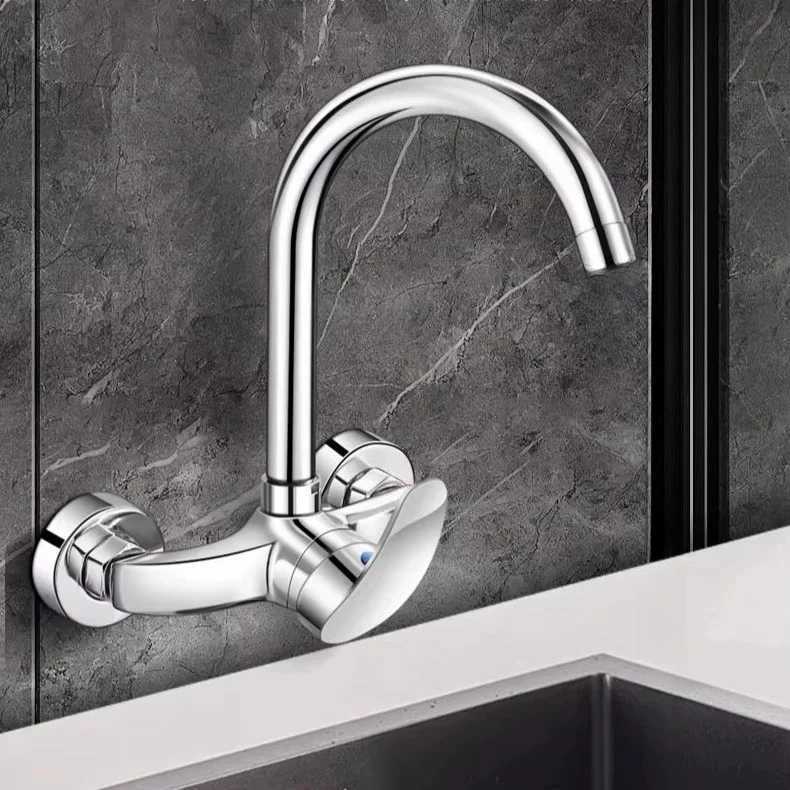 Wall Mounted Kitchen Faucets Hot and Cold Mixer Faucet Washbasin Sink Balcony Mixed Water Valve Bathro Faucets Single Handle Y251104