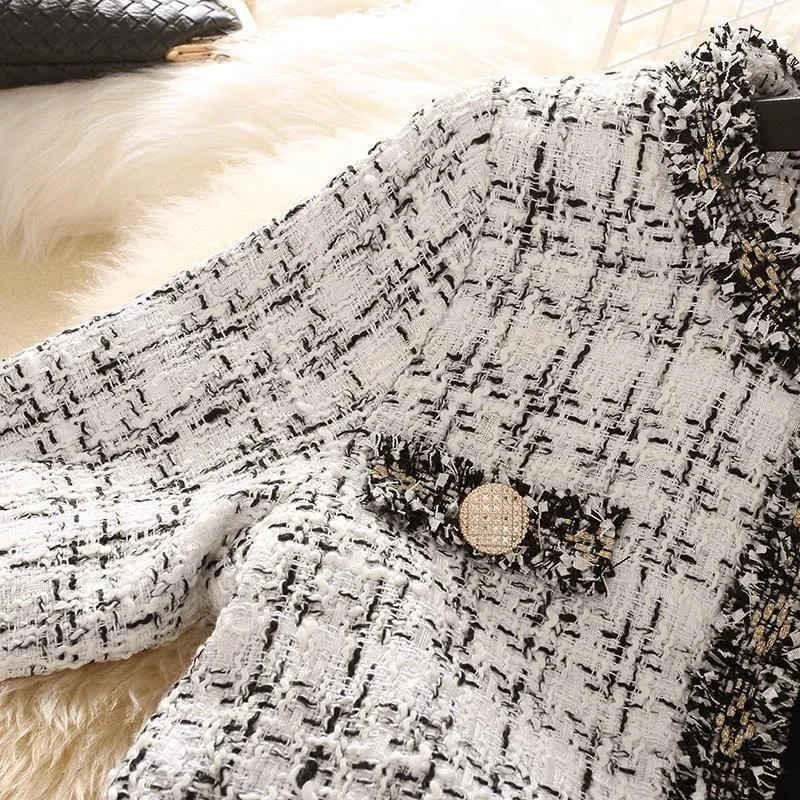 Womens Jacket Womens Jackets Spring Trendy Ladies Short Joker Temperament Small Fragrant Tweed Coat Tweed Coat Cardigan 251104