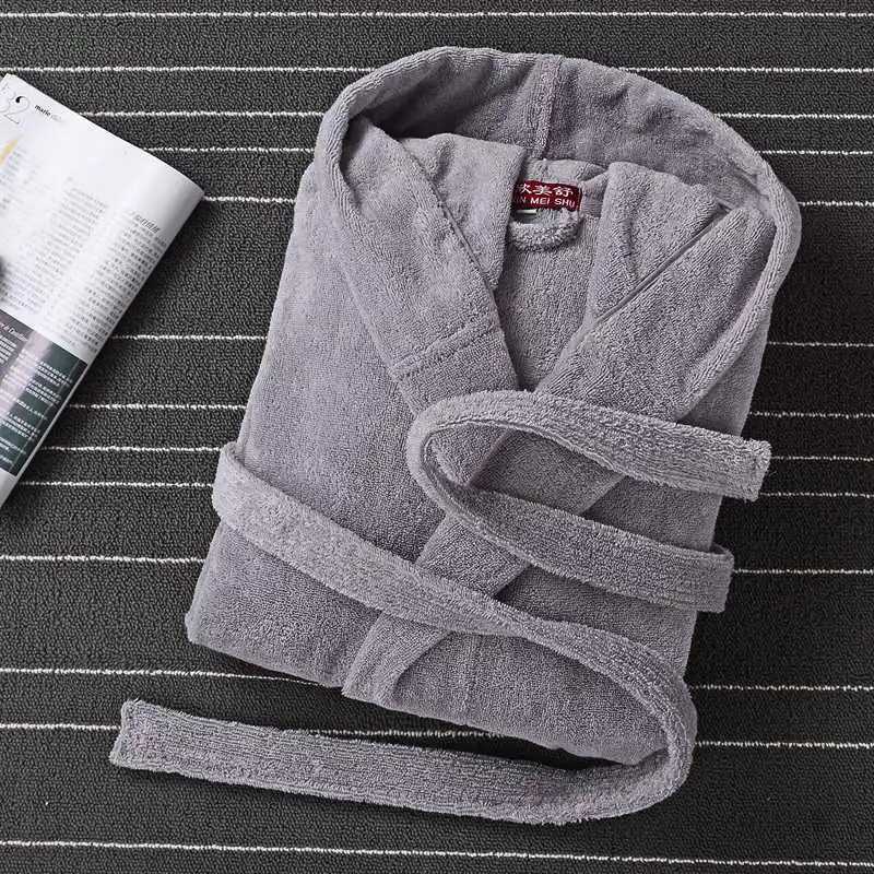 Bathrobe Women Warm Cotton Winter Black Bathrobe Towel fleece Kimono Bath Robe Bridesmaid Dressing Gown Wedding gift Christmas C251104