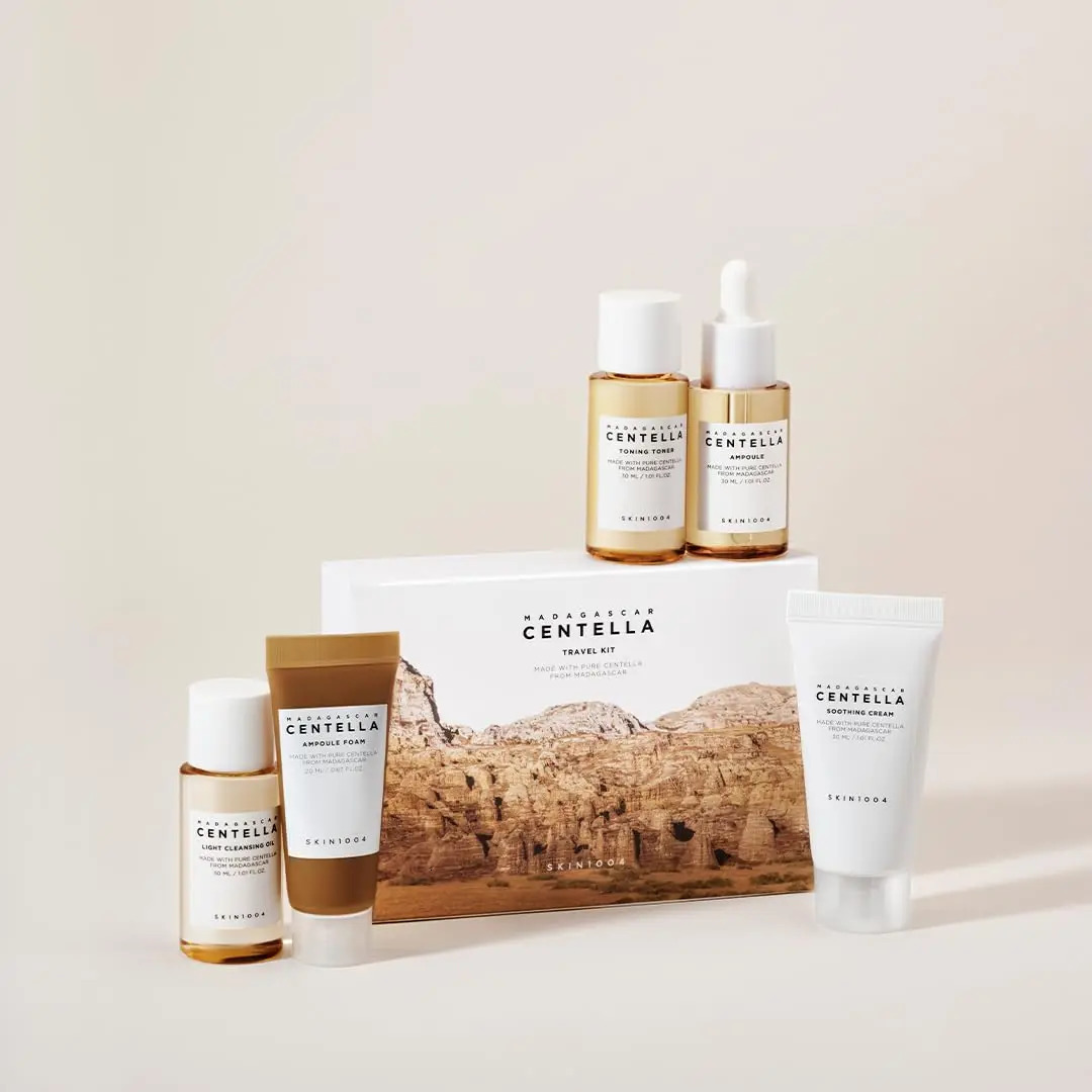 SKIN1004 Centella Asiatica Travel Set Toner Ampoule Soothing Cream Cleansing Oil Ampoule Foam Basic Skincare Kit 251031