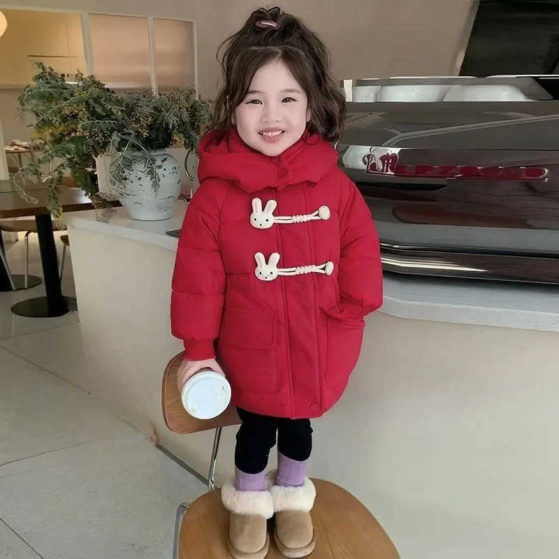 Sanrio 2025 Winter Fleece-Lined Thickened Cotton Coat for Toddler Kids Girls Stylish Warm Outdoor Jacket with Hood H251104