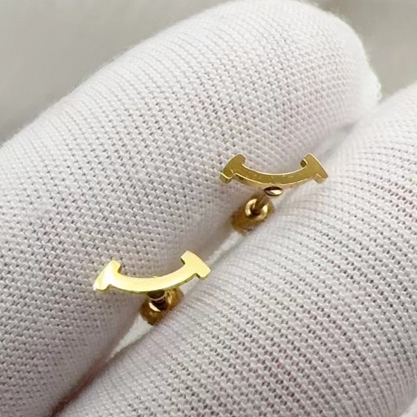 Small mini luxury designer girl enamel letter black orange pink stud 18K gold silver earrings 316L stainless steel women teenage jewelry gift daily outfit