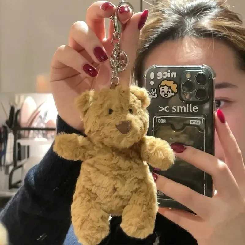 Cute Barcelona Bear Keychain Plush Teddy Bear Bag Pendant Adorable Plush Doll School Bag Small Bear Hanging Ornament C251104