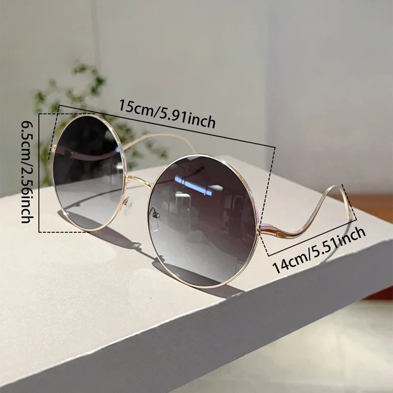 KAMMPT oversized circular sunglasses for women 2024 retro gradient shadow trend fashion n 250325