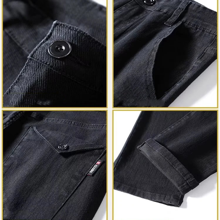 Mens plush thick winter snow warm pants Trouser daily stretch straight leg casual green 250403