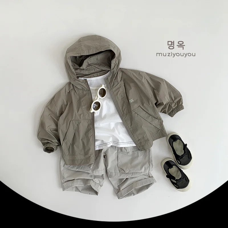 6080 Childrens Sunscreen Clothing 2025 Summer Korean Baby Boys Thin Open Skirt Air Conditioning Top 250325