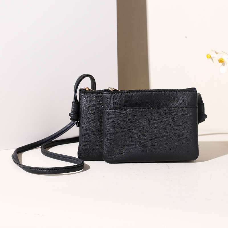 New leather square solid color crossbody simple coin purse pu small student shoulder bag