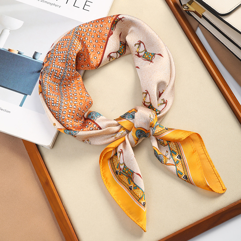 Classic 42style 70x70cm Designer Letters Print ral Silk Scarf Headband for Women Fashion Long Handle Bag Scarves P Shoulder Tote Lage Ribbon Head Wrap