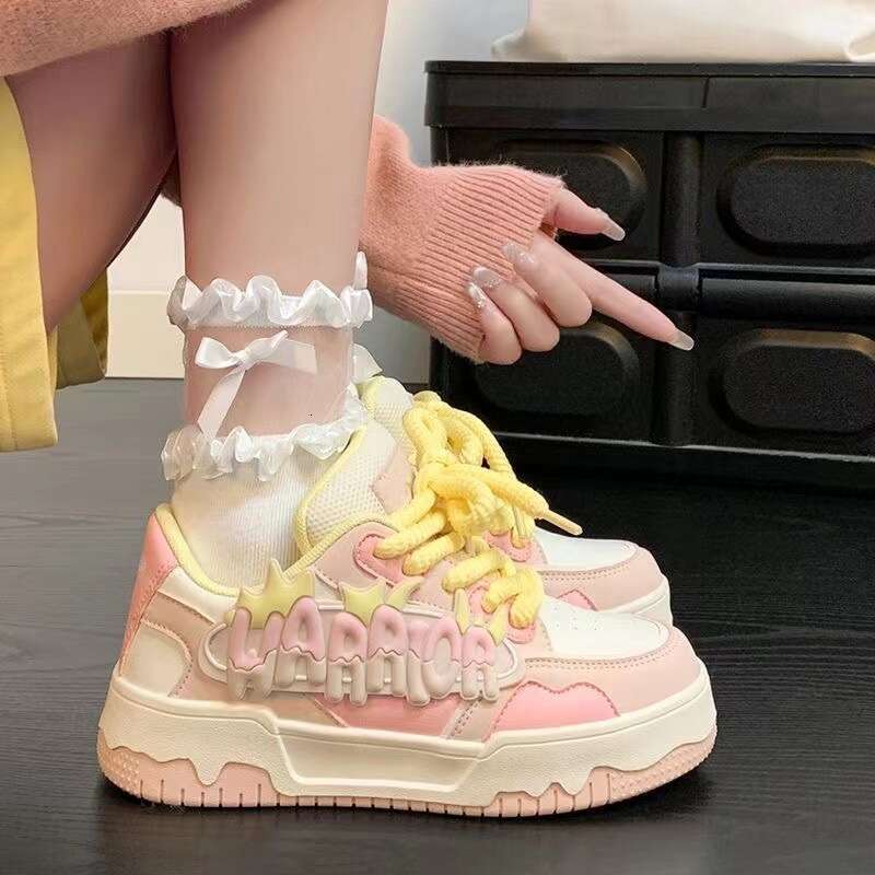 Pink Girls' 2024 Four Seasons New Ins Trendy Versatile Student Casual Sports Women's Board Shoes