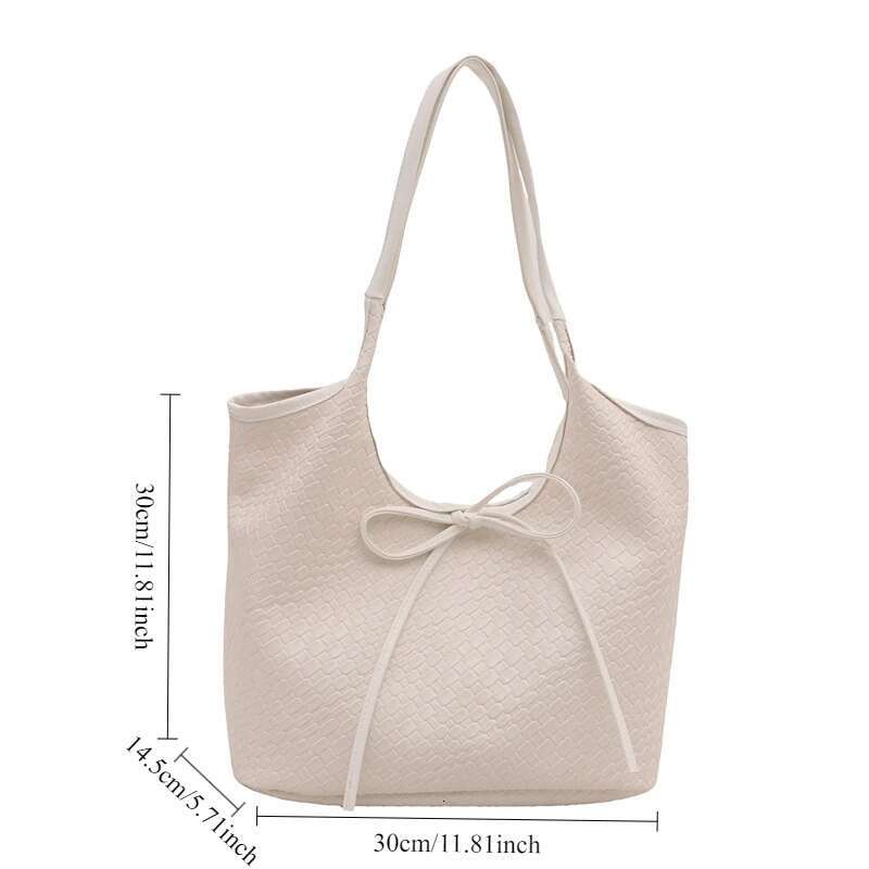 2025 New Fashion Casual Shoulder Handbag Retro Bow Large Capacity Tote Underarm Bag