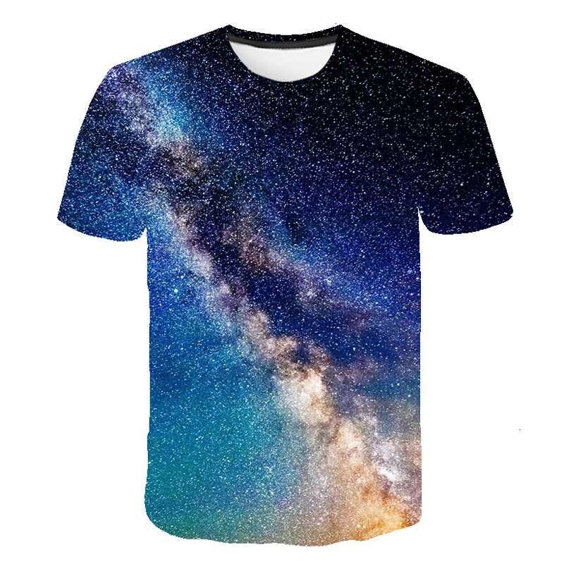 Fashionable Universe Pictures For Men's T-Shirts Trend Digital Printing Casual Round Neck Short Sleeved