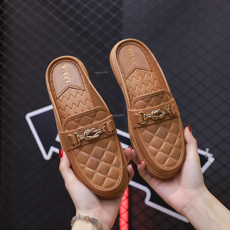 New Designer Sandals With Free Shipping Baotou Half Women's Summer Outerwear Korean Version Tall Slippers Short New Style Lazy Internet Celebrity