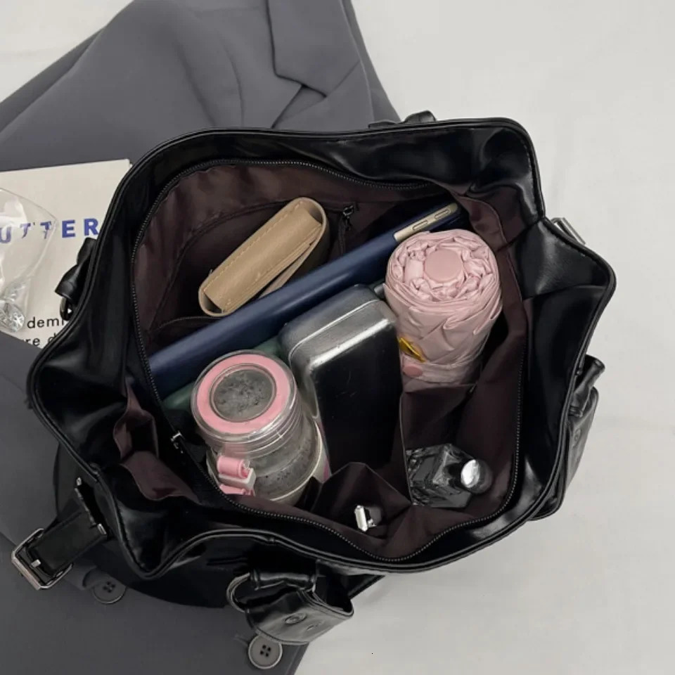 Retro Roomy Shoulder Bag Female Solid Color Classic Crossbody Large Capacity Style Soft PU Leather Tote y251104