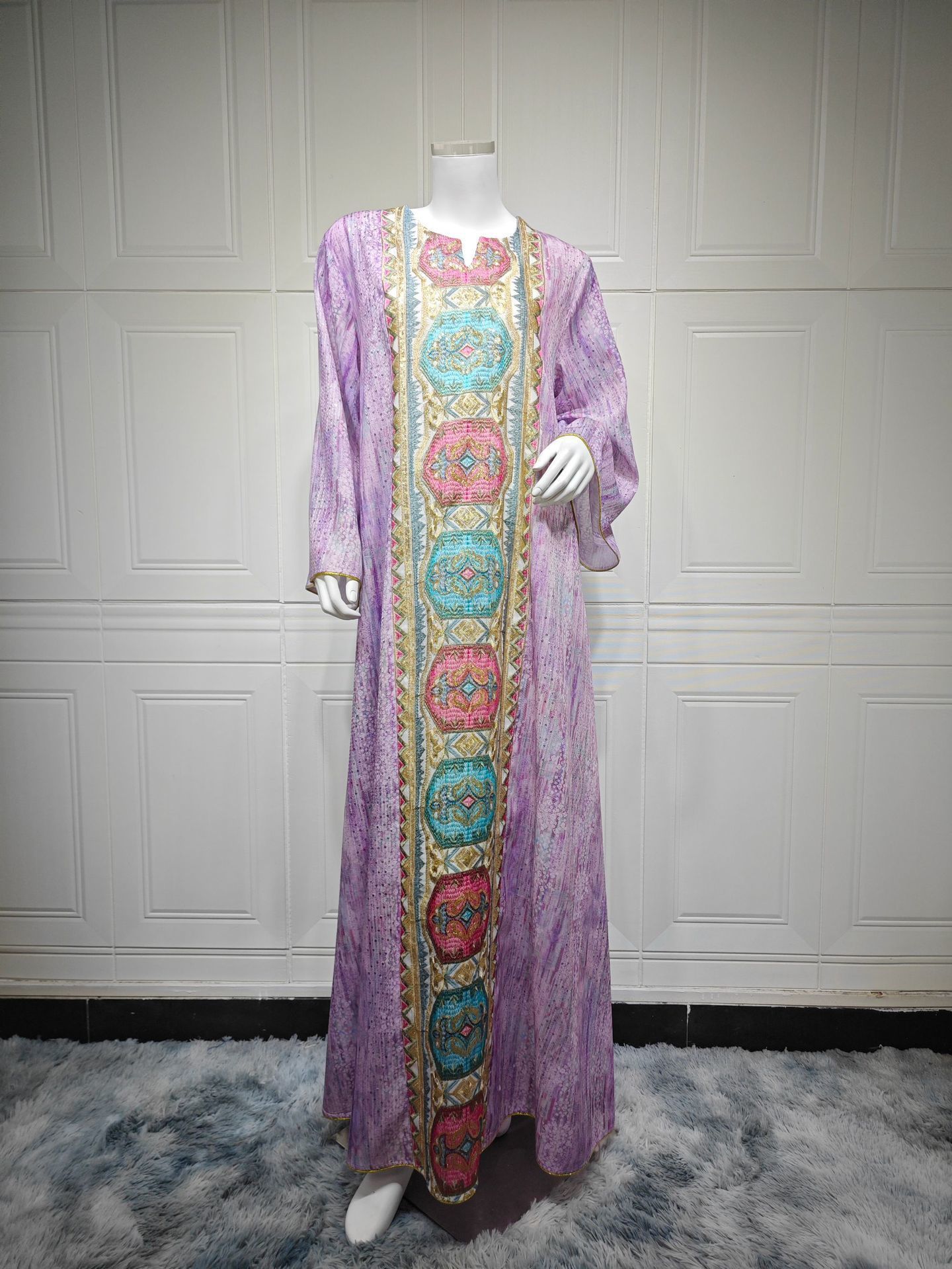 Plus Size VONDA Party Maxi Dress Women Bohemain Long Puff Sleeve Casual Printed Vintage Sundress Loose Fashion Party Robe 240827