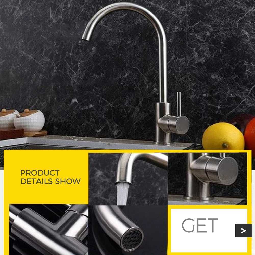 Black Kitchen Faucet Stainless Steel Kitchen Mixer Single Handle Single Hole Kitchen Faucet Bed Nickle Mixer Sink Tap Y251104