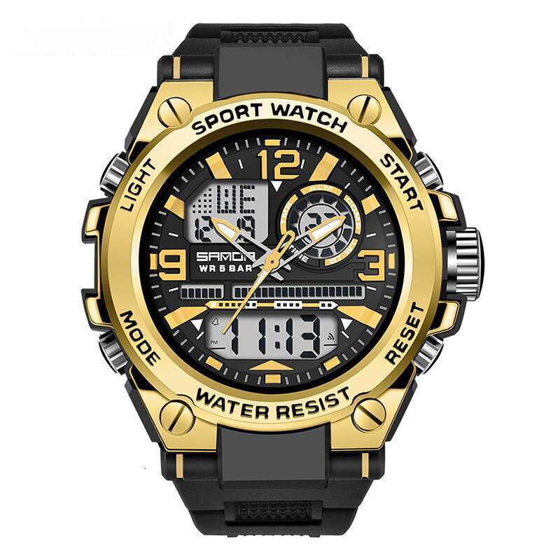 DHwatches Sanda Alarm Clock Fashion Trend Shockproof for Men Multifunctional Waterproof Luminous Electronic Men's Watch