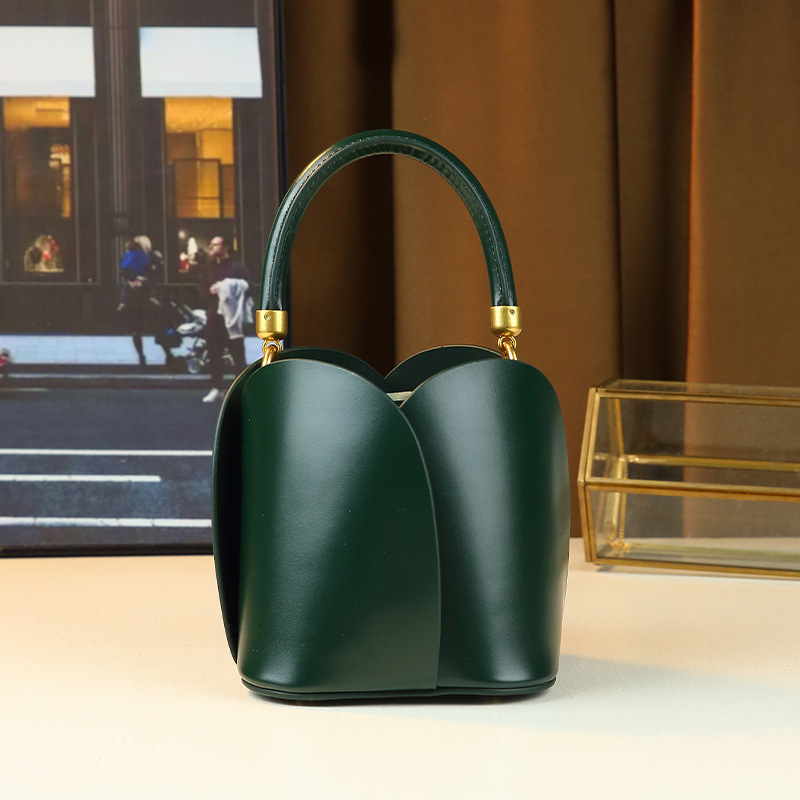 Niche Design Petal Bucket Hand-Held Vegetable Basket Bag, Versatile Daily Casual Shoulder Crossbody Bag