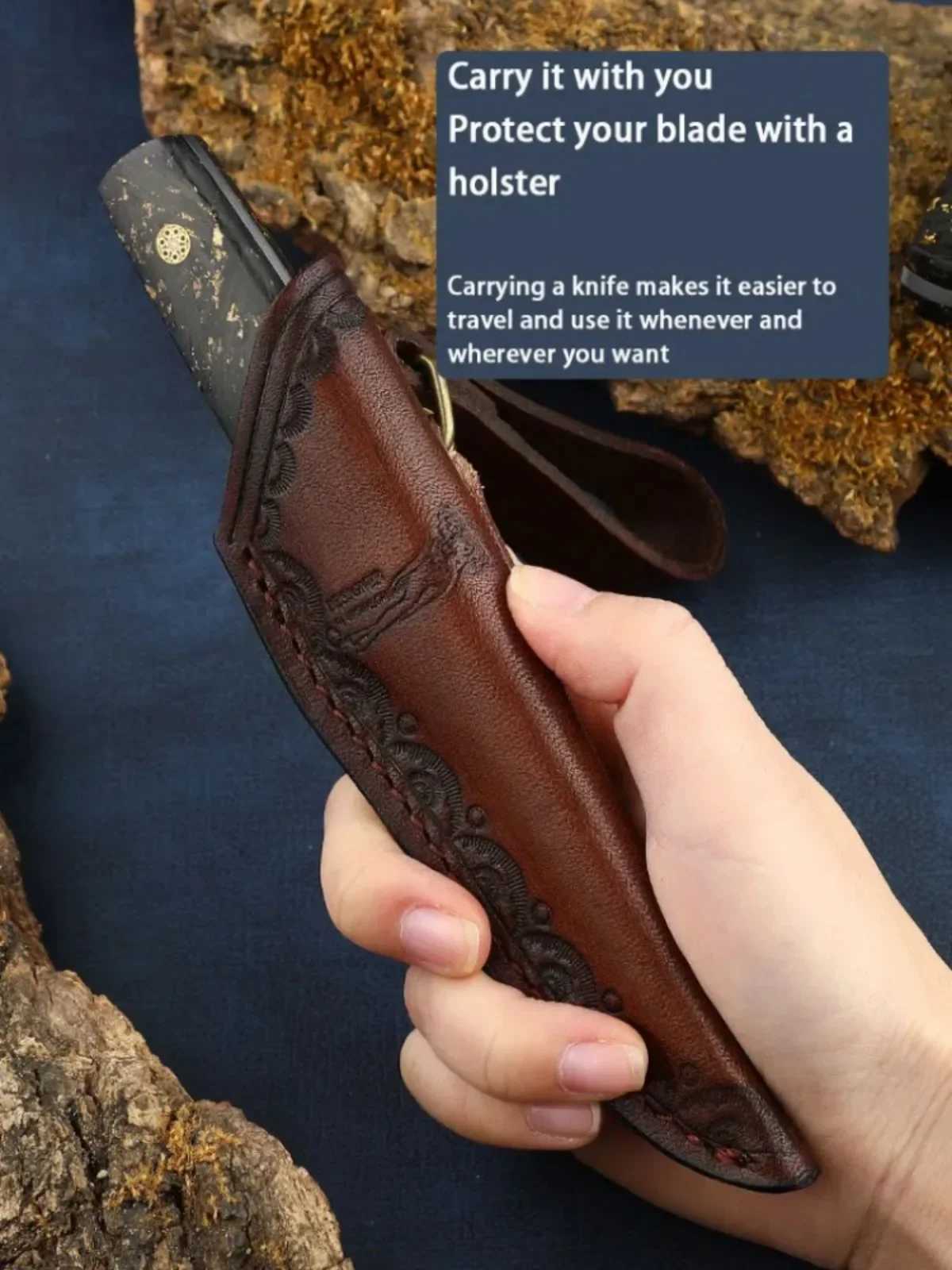 Outdoor Knife M390 High Hardness Nordic Small Straight High Gloss Mirror Harvester Knife Wilderness Survival Knife Fruit KnifeT250402