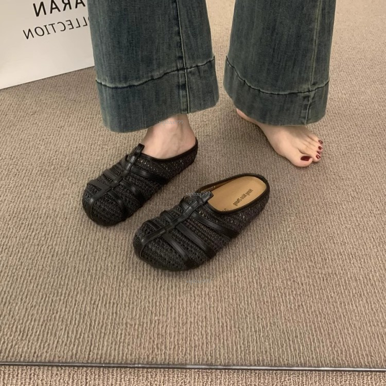 New Designer Sandals With Free Shipping Summer New Fashionable Woven Roman Sandals With Simple And High-end Genuine Leather Hollow Out Outer Half Drag