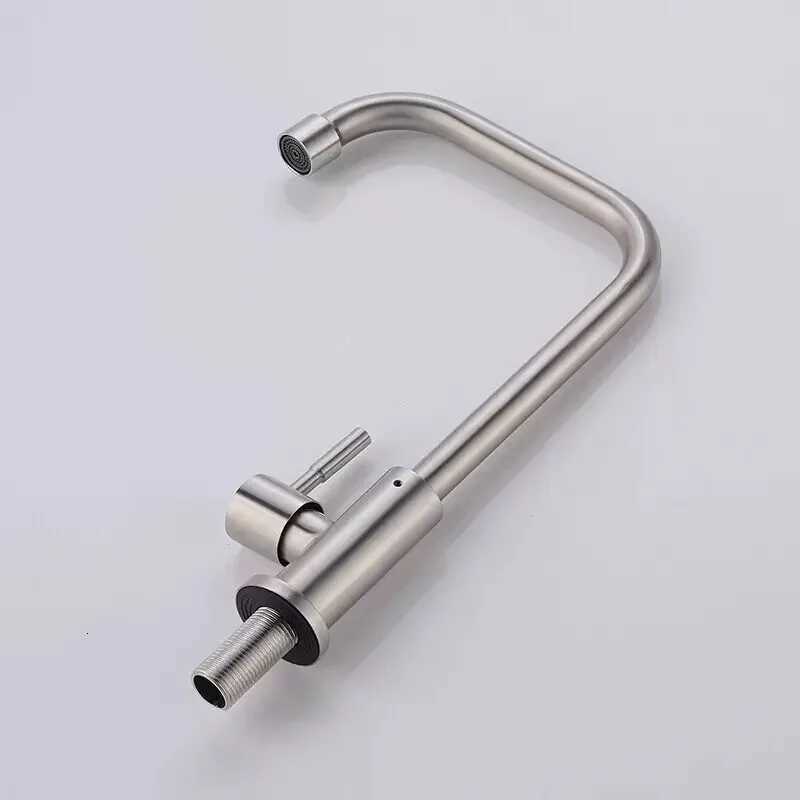 Stainless Steel Kitchen Faucet Single Lr Hole Tap Cold Sink Faucet Single Handle Deck Mounted Water Taphose not include Y251104