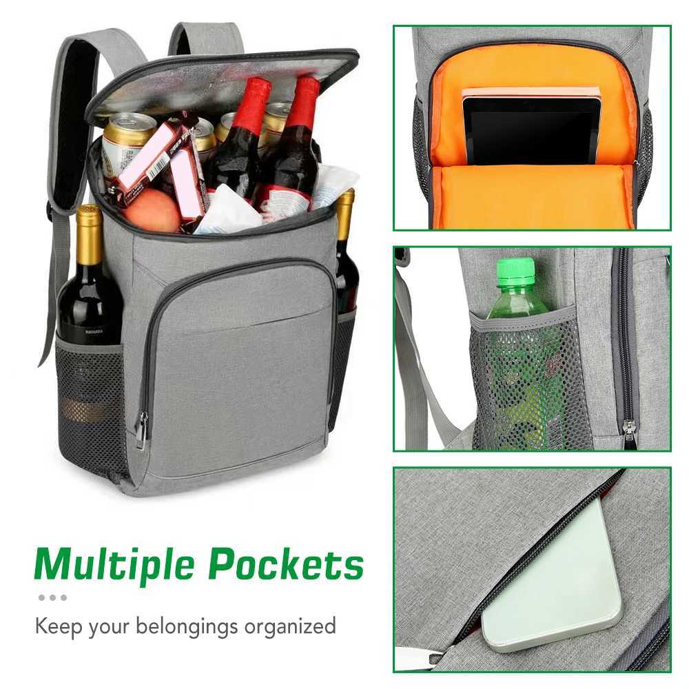 30L Cooler Backpack Leakproof Insulated Lunch Bag Camping Backpack for Outdoor Camping Hiking Picnics BeachC250407