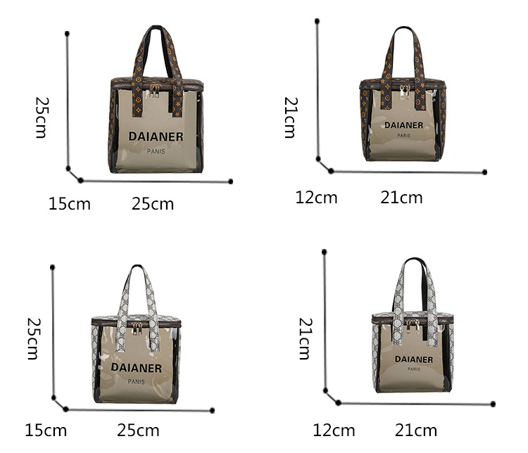 Designer new luxury monogram PVC extra-large capacity portable women's travel toiletry storage transparent makeup bag, transparent storage pouch.