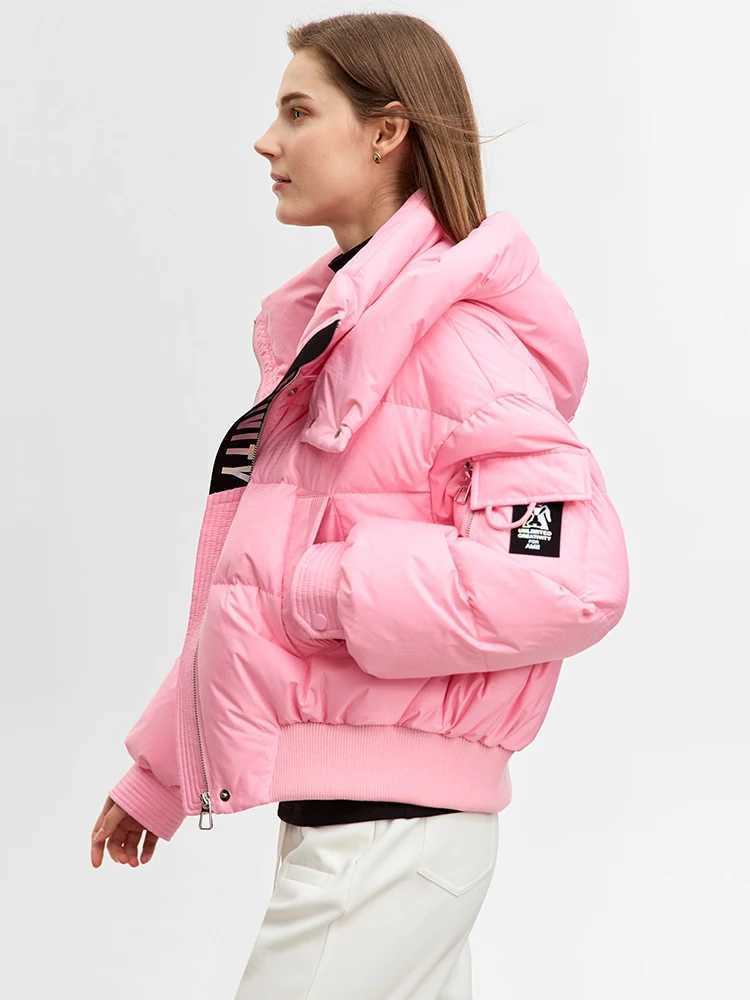 AMII Minimalist Down Jacket For Women 2024 Winter New Thick Warm Top Removable Cap Padded Coat Female Trendy Outerwear 12344192 J251104