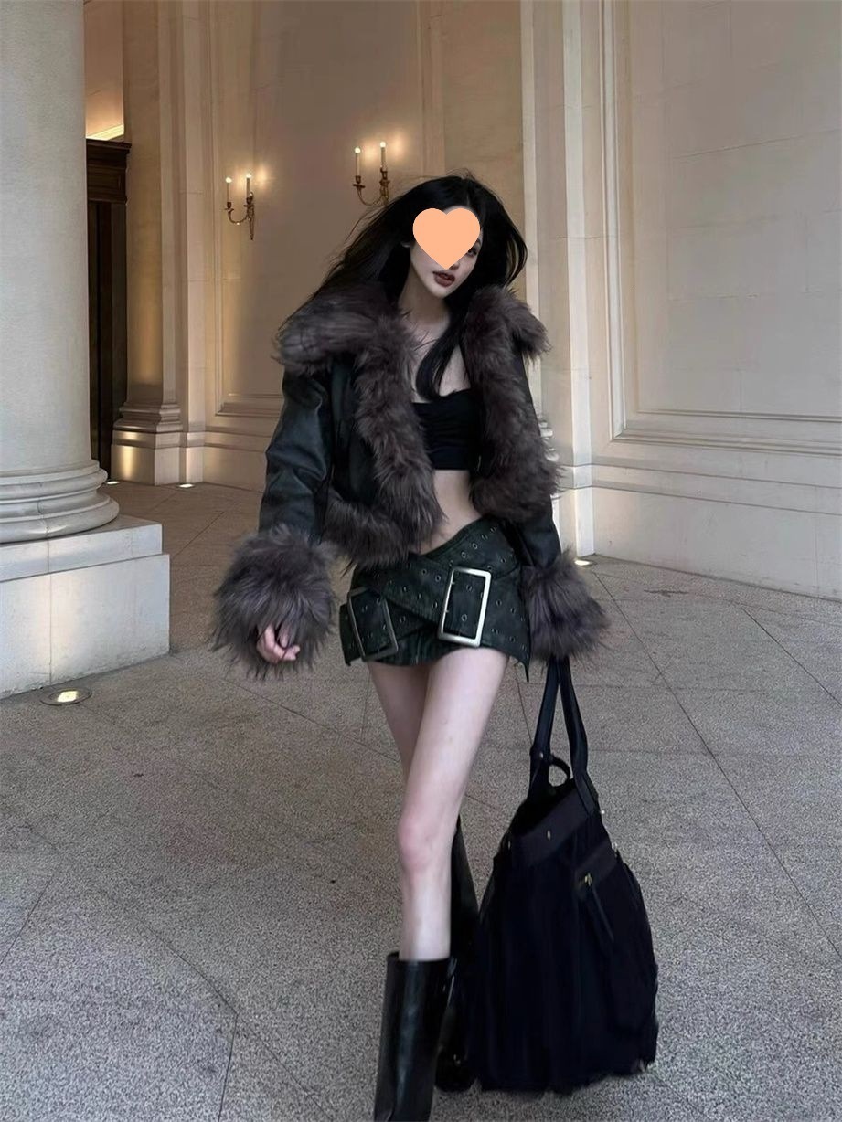 Faux Fur Trim Coats Women Fully Cotton Lined Suede Maxi Winter Jackets Faux Fur Short Coats Hook Closure 240919