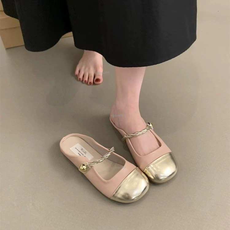 New Designer Sandals With Free Shipping Flat Bottomed French Small Fragrant Style Baotou Slippers Women's For Outdoor Wear Soft Sole Half Support