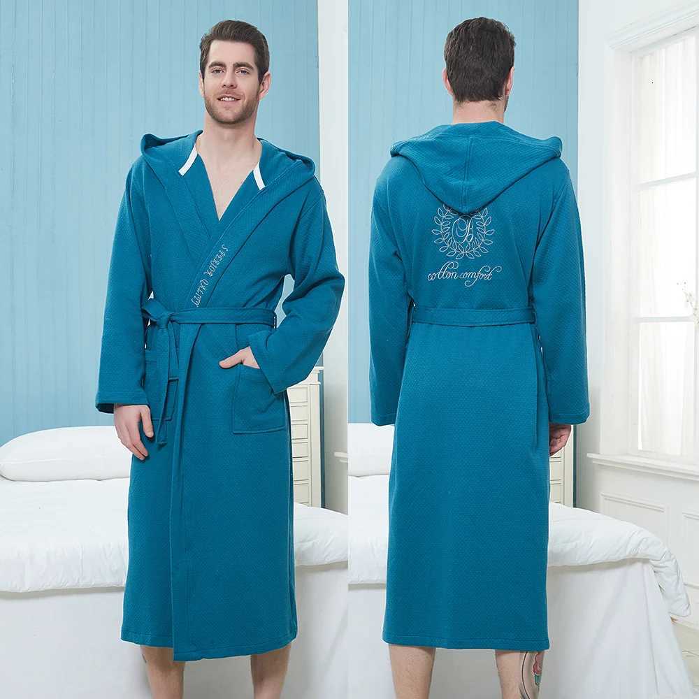 Winter Bathrobe Men Male Robe Kimono Towel Fleece Cotton Thick Long Robe Long Sleeve Soft Warm Mens Bathrobe Mens Robe Christmas C251104