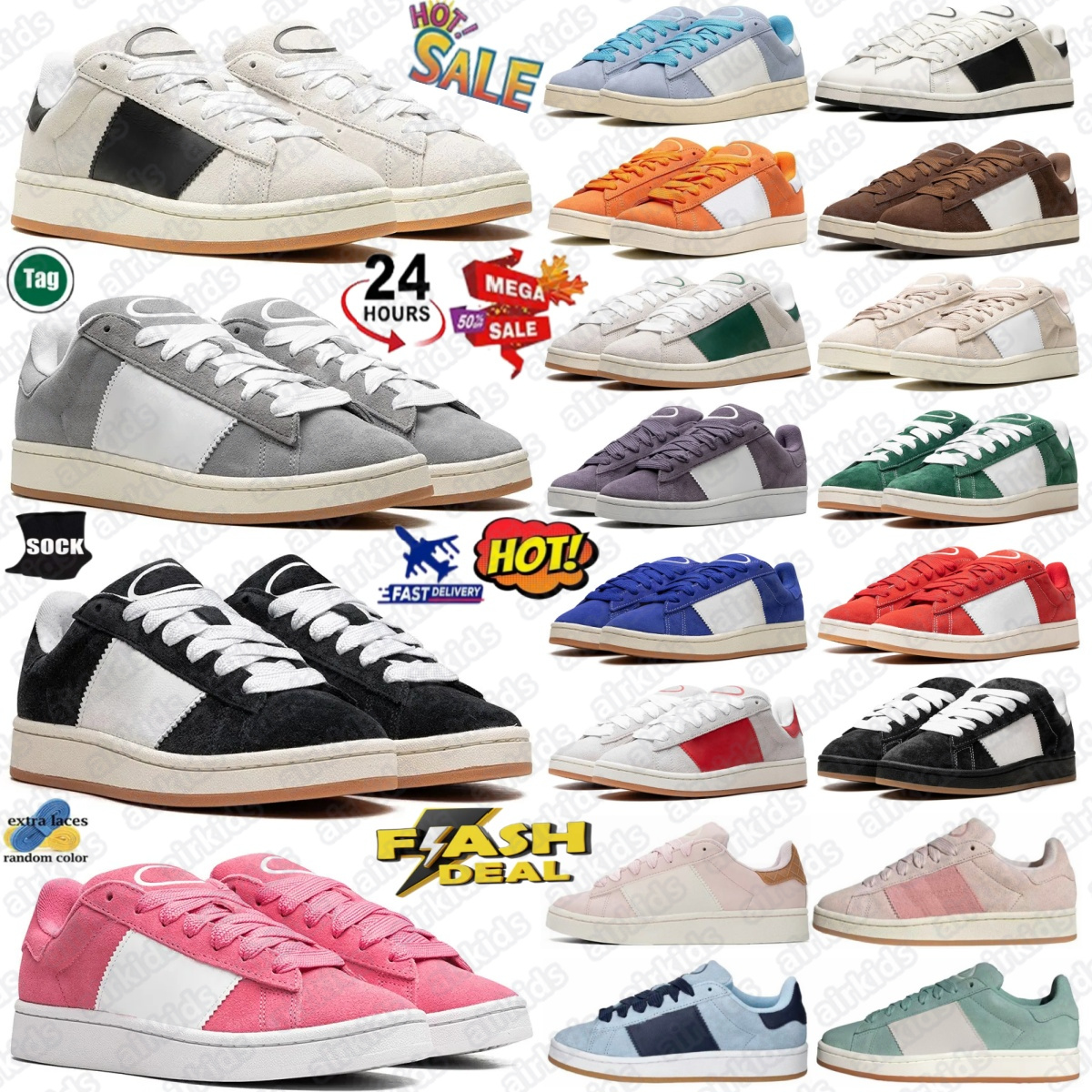 Campuses 00s shoes sneakers trainers 00 women men Crystal White Core Black Grey Gum Dark Green Cloud Better Scarlet Wonder Quartz Hazy clear sky rose tone #7r3t#