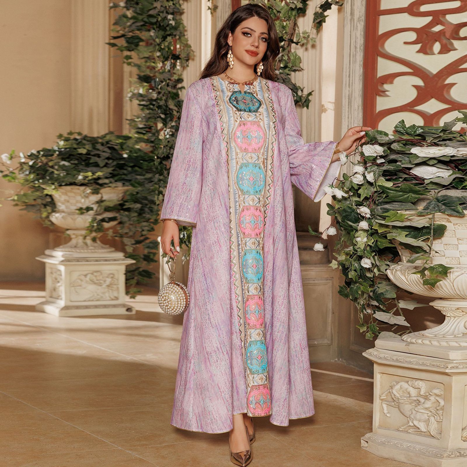 Plus Size VONDA Party Maxi Dress Women Bohemain Long Puff Sleeve Casual Printed Vintage Sundress Loose Fashion Party Robe 240827