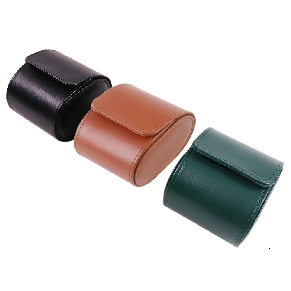 Wholesale PU Leather Portable Single Watch Travel Roll Organizer Packing Leatherette Storage Case Box Packaging 251027