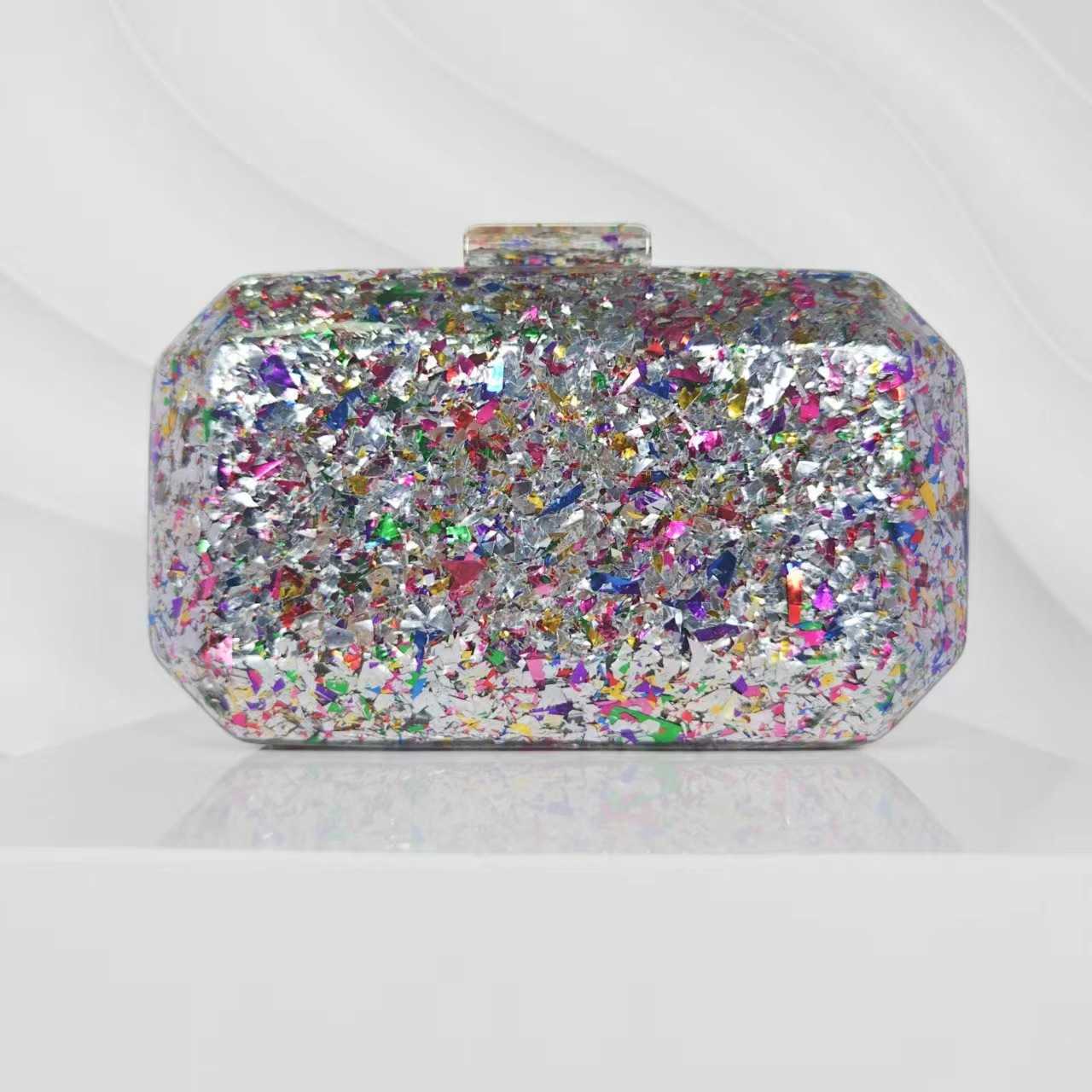 Small bag one shoulder womens crossbody bag marble new fashion summer beach acrylic dinner bag small square bag