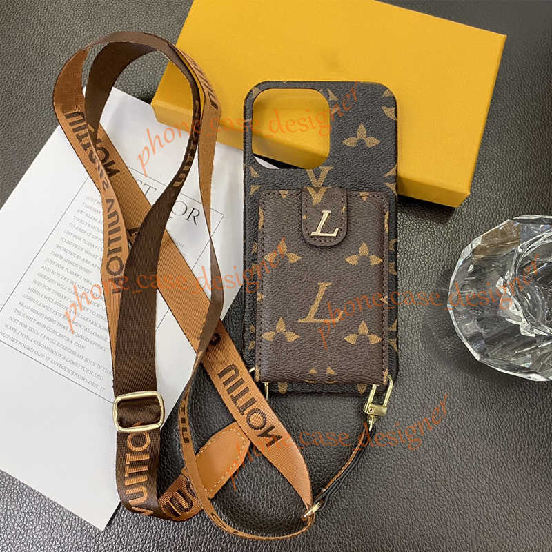 LL Designer iPhone case for iPhone 17 Pro max air 16 Pro max 15 14 13 12 11 14 Pro Max Case with Lanyard Crossbody Card Wallet Handbag Cover