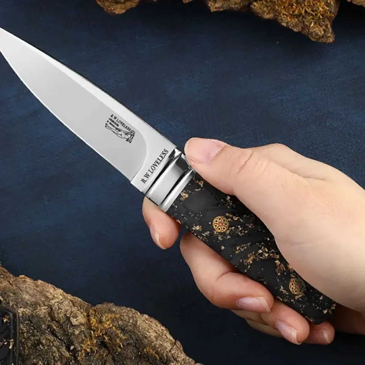 Outdoor Knife M390 High Hardness Nordic Small Straight High Gloss Mirror Harvester Knife Wilderness Survival Knife Fruit KnifeT250402