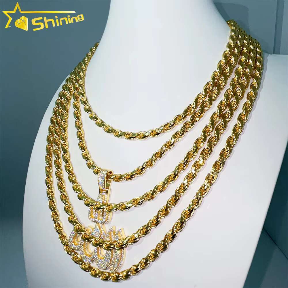 Hot Sale 6mm Sterling Silver 925 Gold Plated Rope Chains for Men