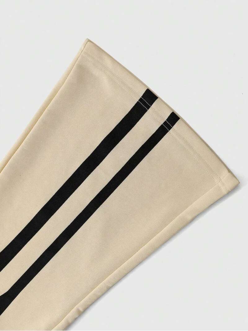 Trendy Two Piece Fashion STRONG Letter Printed Crew Neck T-Shirt And Trousers Set Hip Hop Wear Men's Clothing