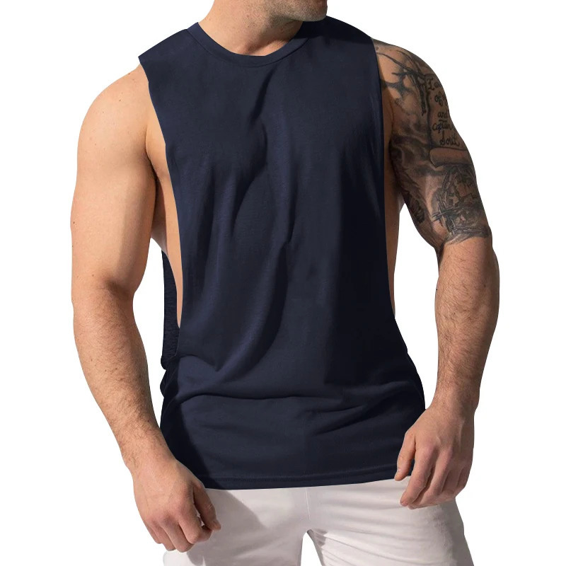 Summer MENS Sports Vest Crew Neck Sleeveless Muscle Men Fitness Casual Solid Color Vest Fashion MENS Base Shirt Men Wear 250402