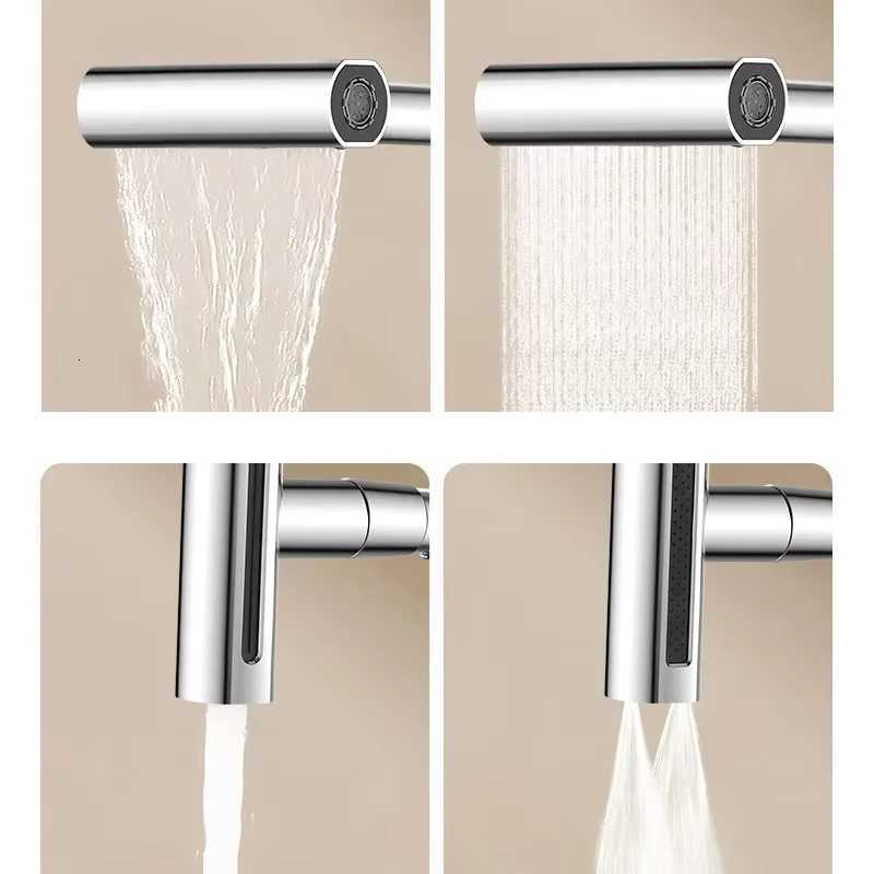 Waterfall kitchen faucet stainless steel 360 rotating waterfall flow spray hot and cold water sink mixer kitchen faucet Y251104