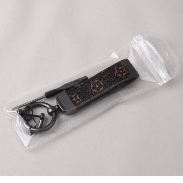 Unisex designer new floral leather wrist keychain, car key chain with 2 key rings and anti-lost D-ring, women's keyring wristband