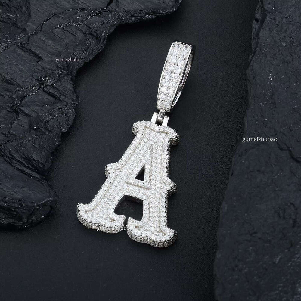 Iced Out Custom Hip Hop A-Z Letter Pendants Sterg Sier Moissanite Initial Pendant Men Jewelry