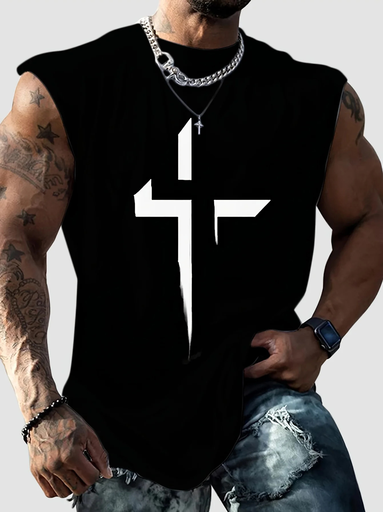 Summer Tank Top Men Gym Fitness Train Clothing Mesh Fabric Quick Dry Body Building Sleeveless Top Fashion Sport Basketball Vest 250402 - view 3